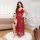 Sexy transparent lace sheer robe nightgown with side slit, perfect for women seeking elegant sleepwear design.