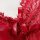 Close-up of red lace sleepwear with satin bow detail on breathable mesh cami nightgown for women.