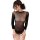 Woman wearing black lace sheer lingerie set, mesh sleepwear for date night and intimate moments.