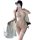 Lace sheer sleepwear set featuring delicate embroidery and tassels, inspired by hanfu style with feminine design elements. pe...