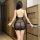 Sexy mesh backless cami nightgown with push-up lace trim by xiu cai sha, featuring sheer fabric and elegant design.