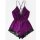 Purple lace sleep dress set with black trim, stylish european-inspired womens sexy sleepwear and loungewear.