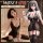 Woman modeling black lace teddy sleep dress with sheer mesh, adjustable straps, and matching bra set; anime-style illustratio...