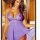 Elegant purple lace trim sheer sleepwear set featuring a camisole design, perfect for women seeking stylish and sexy lace paj...