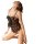 Woman wearing black laruru lace bodysuit with bow detail, open-crotch design, tight-fit erotic lingerie for women.