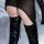 Laser shine pu leather thigh high socks - sexy rabbit girl costume stockings for adults, featuring bold design and shiny text...