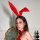 Red leather bunny ears headband with glossy finish, perfect for cosplay events, parties, and photoshoots. adorable handmade a...