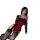 Sexy red bodysuit with black lace detailing, open-crotch design, thong back, and seductive style.