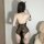 Sexy leopard print bodysuit with lace-up halter design, cute and alluring costume outfit for women.