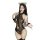 Sexy leopard print bodysuit with lace-up halter design, perfect for cosplay or party wear. cute and alluring costume outfit.