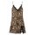 Leopard print lace chemise nightgown with bow straps and front split, perfect for romantic bedroom elegance.