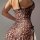 Leopard print lace sexy lingerie set featuring side-slit tank top and matching bottoms, perfect for a seductive look.