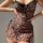 Sexy leopard print lace lingerie set with side-slit tank top and matching bottoms