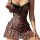Sexy leopard print lace lingerie set with side-slit tank top and matching bottoms