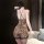 Sexy leopard print lace sleepwear set for women, featuring elegant design and flirty details, perfect for intimate wear.