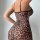 Sexy sheer lace slip dress featuring bold leopard print design, sensual boning detail, perfect for sleepwear and nightgowns.
