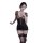 Leopard print lingerie set featuring a black bodice with lace detailing, sheer stockings, and elegant design for womens sleep...