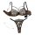Leopard print lingerie set with sheer mesh bra and panty, featuring lace detailing and adjustable straps for women.
