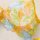 Floral embroidered lace lingerie set with adjustable side-tie thong and bra, featuring vibrant yellow, blue, and green blooms...