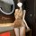 Sheer vintage cheongsam sleepwear with cut-outs and lace-up sides, styled as lingerie for plus size allure.