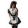 Linzhi maid costume for women - black and white apron with ribbon detail, perfect for cosplay and seductive outfits