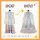 Lolita dress comparison before and after adding shoulder pads, showcasing enhanced elegance and volume with crystal mesh deta...
