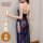 Sexy backless halter dress with high slit and lace detailing, perfect for confident women seeking elegance and allure.