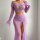 European fashion sheer mesh lotus off-shoulder long sleeve split bodycon lingerie set featuring elegant sheer fabric, delicat...