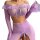 European fashion sheer mesh lotus off-shoulder long sleeve split bodycon lingerie set featuring elegant ruffles and delicate ...