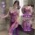 Fanlei sexy purple lace chemise nightgown - seductive split long sleepwear for small bust, elegant bedroom lingerie