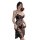 Elegant black lace chemise with floral patterns, featuring a seductive split design and long sleepwear style, perfect for sma...