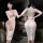 Feimu deep v lace sheer long dress - sexy open-crotch sleepwear, no-remove seductive lingerie featuring intricate lace design...