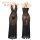 Feimulei lace mesh sheer long dress - seductive pure-yet-alluring sleep gown with deep v-neck & sensual transparency