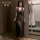 Feimulei sheer lace mesh long dress - sensual transparent sleep gown with deep v-neck & alluring silhouette