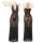 Feimulei sheer lace mesh long dress - sensual transparent sleep gown with deep v-neck & alluring silhouette