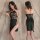 Sexy sheer lace halter high-slit nightgown with romantic design, perfect for all-season sleepwear.