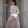 Sexy lace mesh sheer long nightgown with floral design, elegant and transparent, perfect for women seeking allure and sophist...