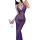 Woman in purple lace sheer long dress, holding wine glass — seductive adult lingerie sleepwear for women, pure & tempting nig...