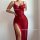 Sexy transparent nightgown with lace detail and adjustable straps for women
