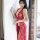 Sexy red lace trim long sleep dress with sheer backless design and split detail, perfect for women seeking elegance and allur...