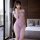 Elegant purple lace long dress with floral patterns, perfect for sensual nightwear. ideal sleepwear set offering pure allure ...