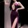 Sexy sheer lace sleepwear set - transparent mesh long robe nightgown for women, featuring elegant design and sensual allure.