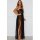 Elegant black muse mashi white mesh long dress with sheer design and thigh-high slit, perfect for trendy evening wear.