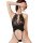 Sexy black lace bodysuit with open crotch design, perfect for role play and intimate moments. features sheer fabric and elega...