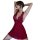 Elegant red lace sleep dress with sheer fabric, featuring a split-back design for a sensual look. perfect for evening wear.