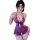 Woman wearing purple long night lingerie set – pure & sensual lace mesh sleepwear, hot temptation uniform outfit with pearl n...