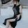 Elegant black sheer design with thigh-high slit, perfect for evening wear or club outings. stylish and seductive night ensemb...