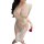 A woman wears a night silk seductive lace long dress with high slit, featuring a busty femme fatale costume style. the sexy u...