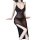 Sexy black sheer mesh chemise with deep v neckline and long slip design for women.