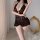 Sexy lace bodysuit featuring open-crotch design, sheer long dress style, perfect for women seeking elegant and daring lingeri...